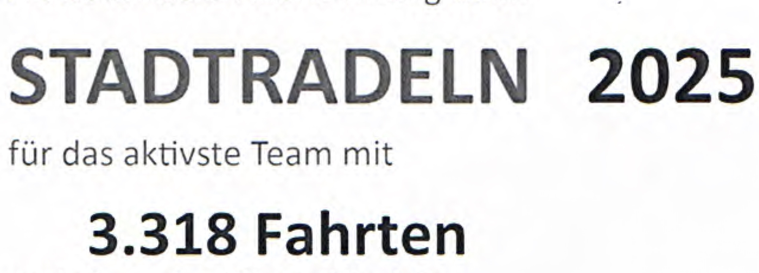 Mehr über den Artikel erfahren 173 Teilnehmende – 3.318 Fahrten –  13.728 km zurückgelegt – 2.251 kg CO₂ vermieden – starke Teilnahme am Stadtradeln